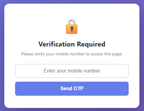 Protect Page using OTP