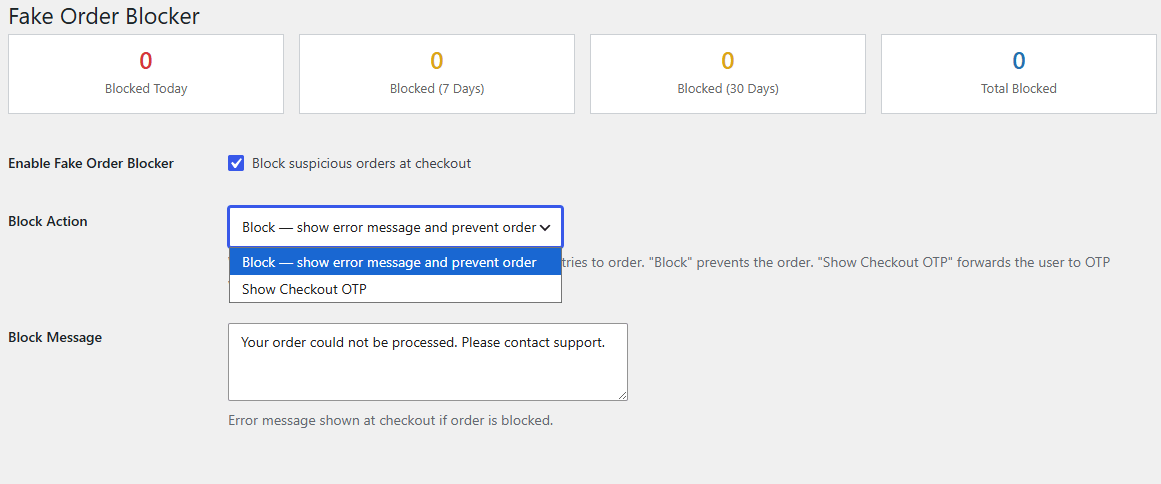 Block abusing type users who place orders